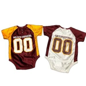University of Minnesota Baby Bodysuits Jerseys Set EUC